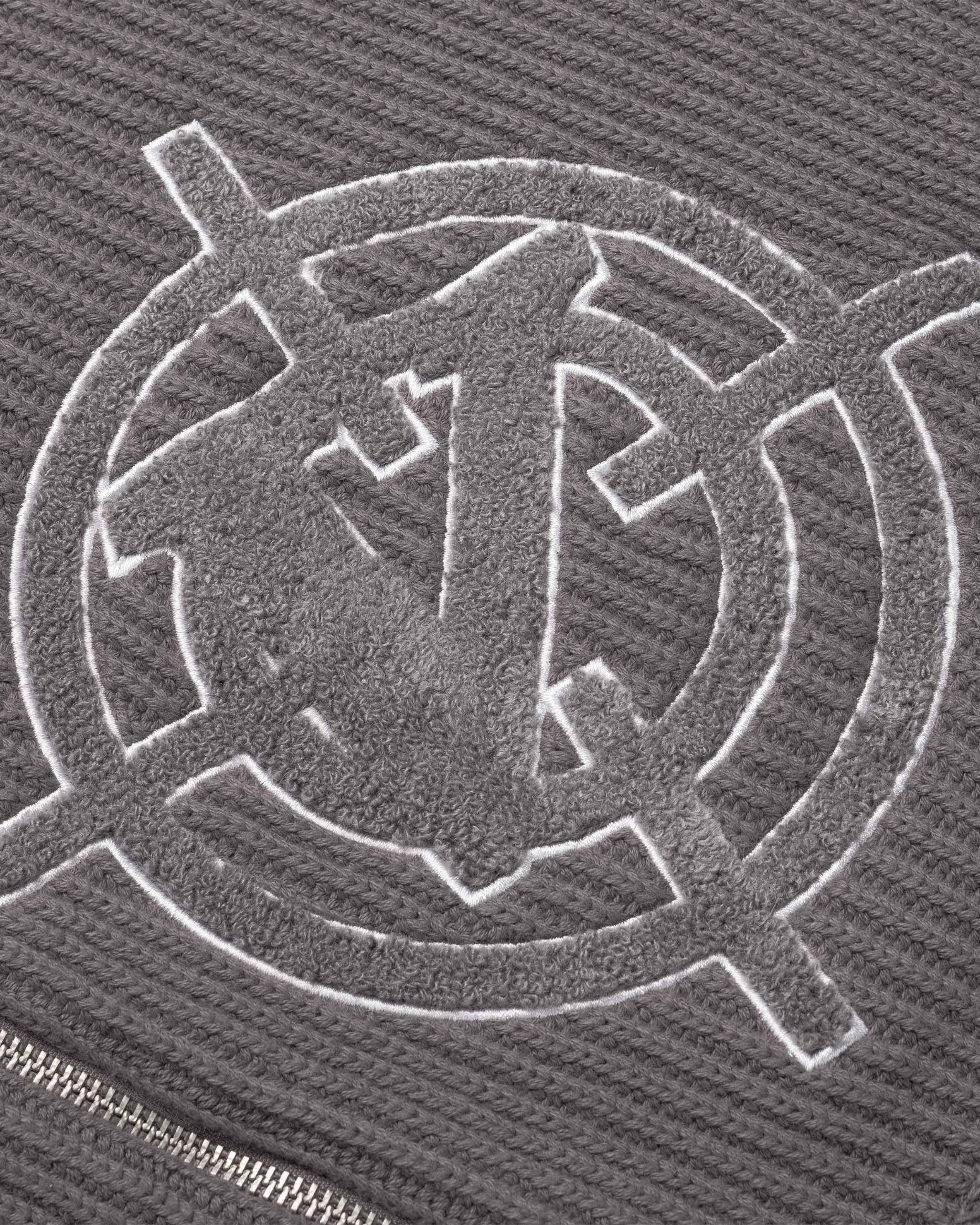 V-LOGO KNIT ZIP HOODIE ASH GREY - Image 9