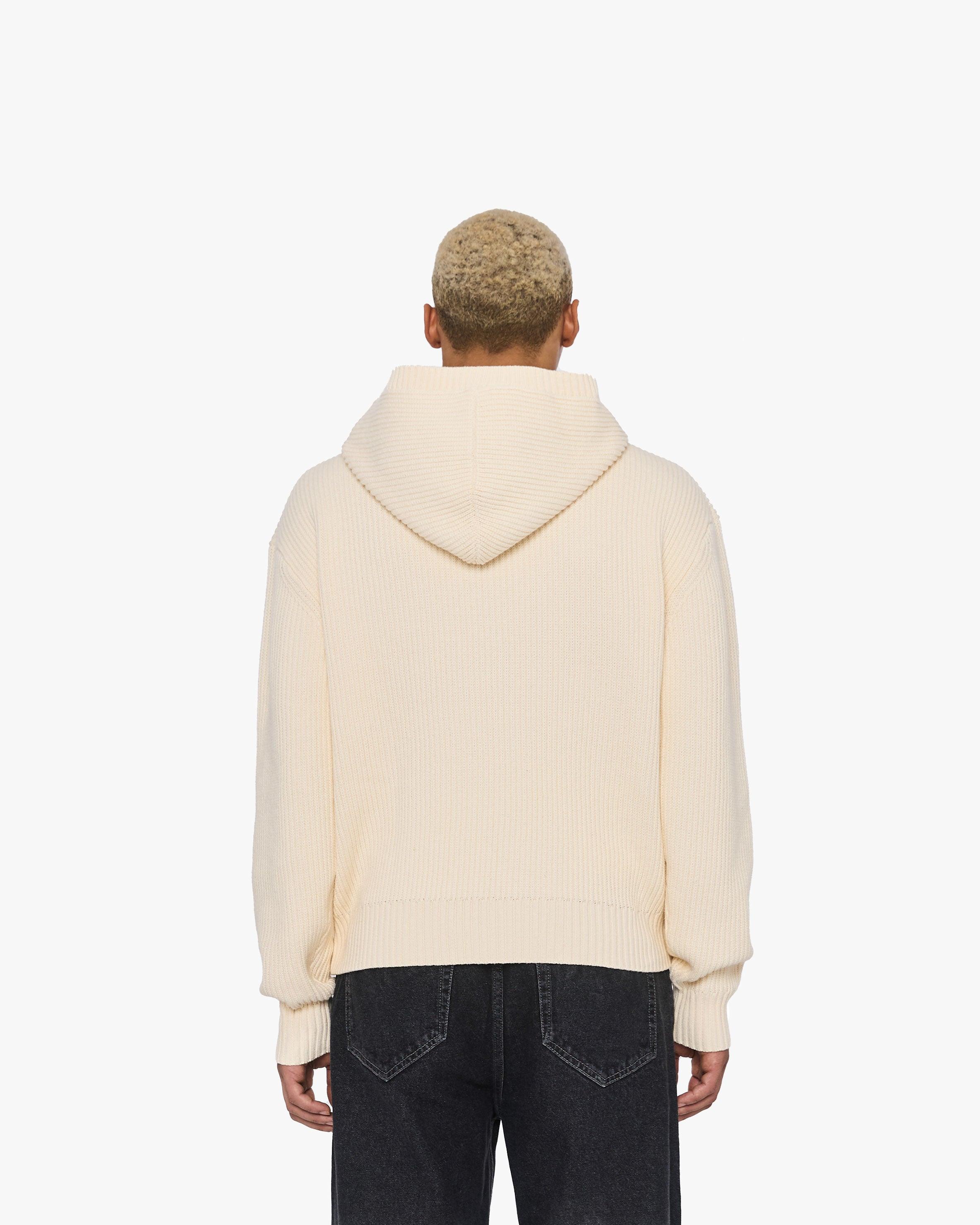 V-LOGO KNIT ZIP HOODIE BEIGE - Image 6