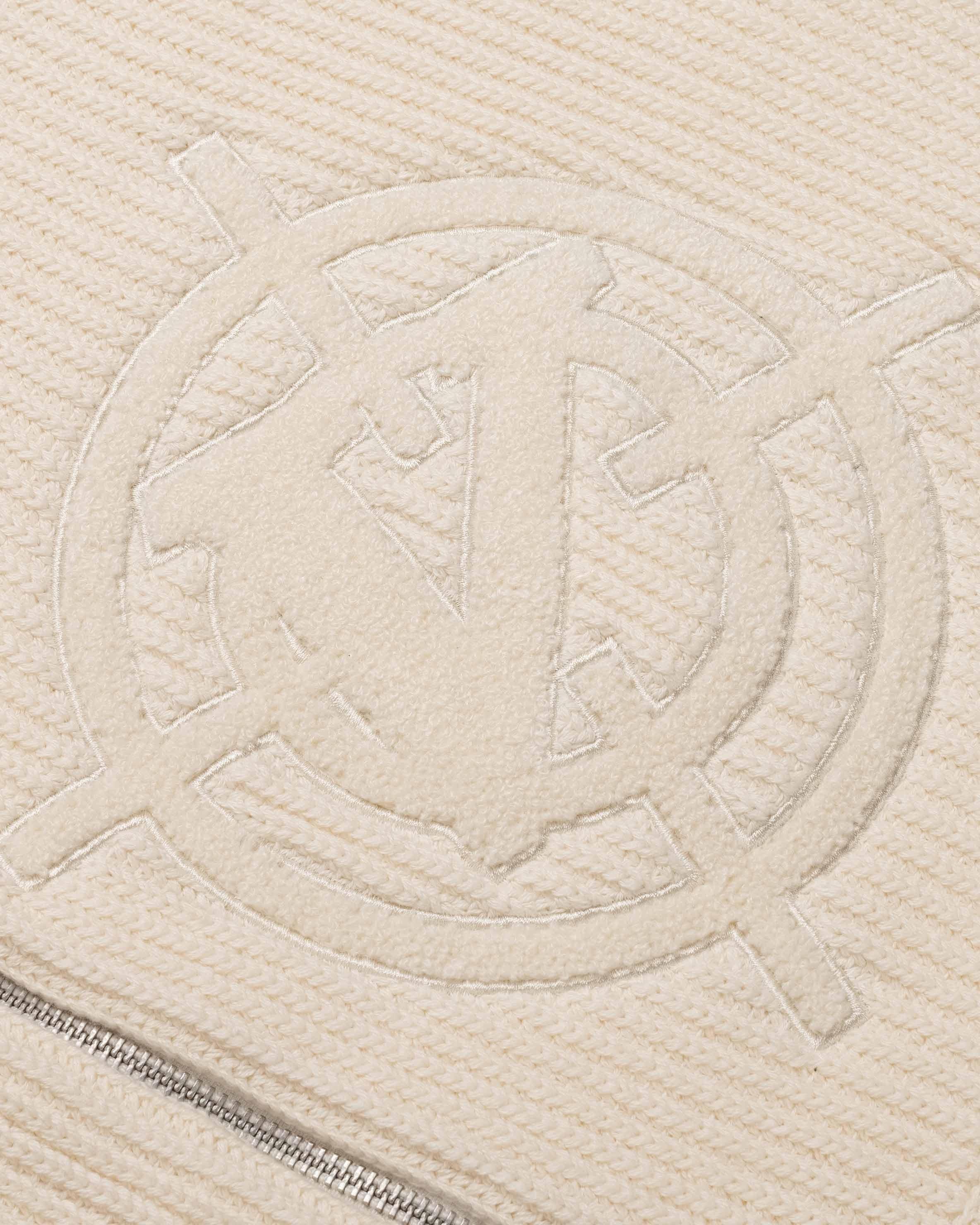 V-LOGO KNIT ZIP HOODIE BEIGE - Image 9