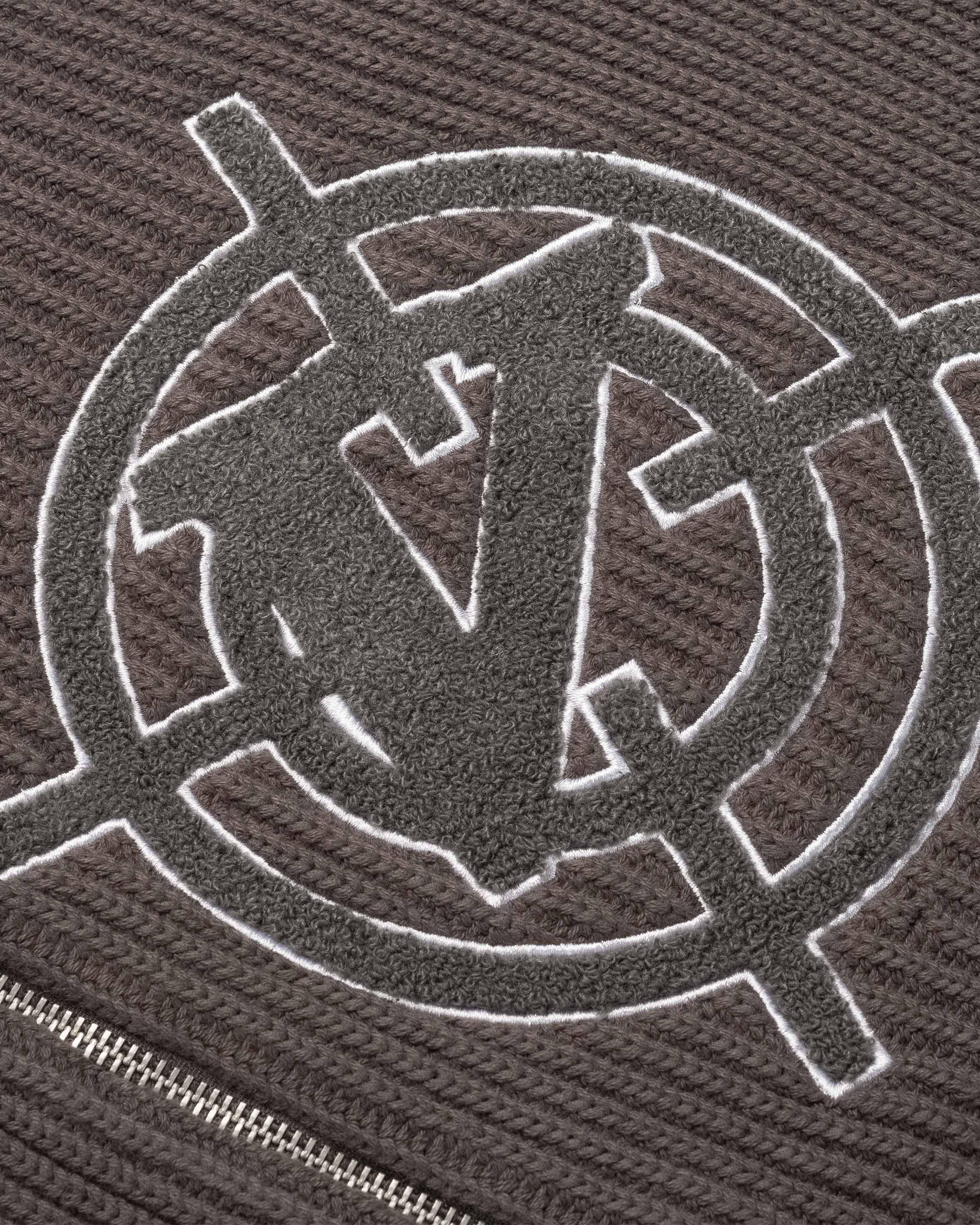 V-LOGO KNIT ZIP HOODIE MUD BROWN - Image 7
