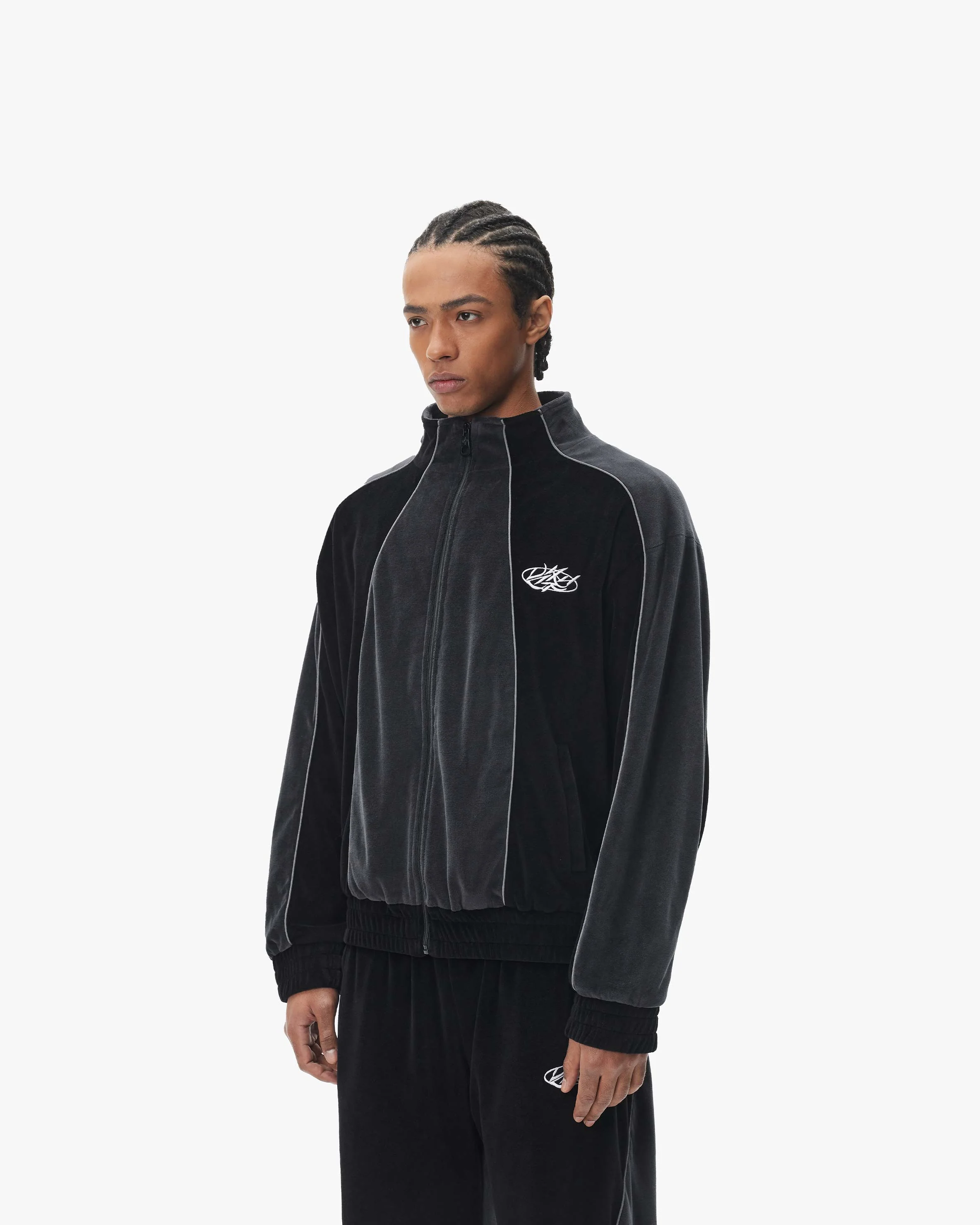 VELOURS TRACK JACKET BLACK - Image 5