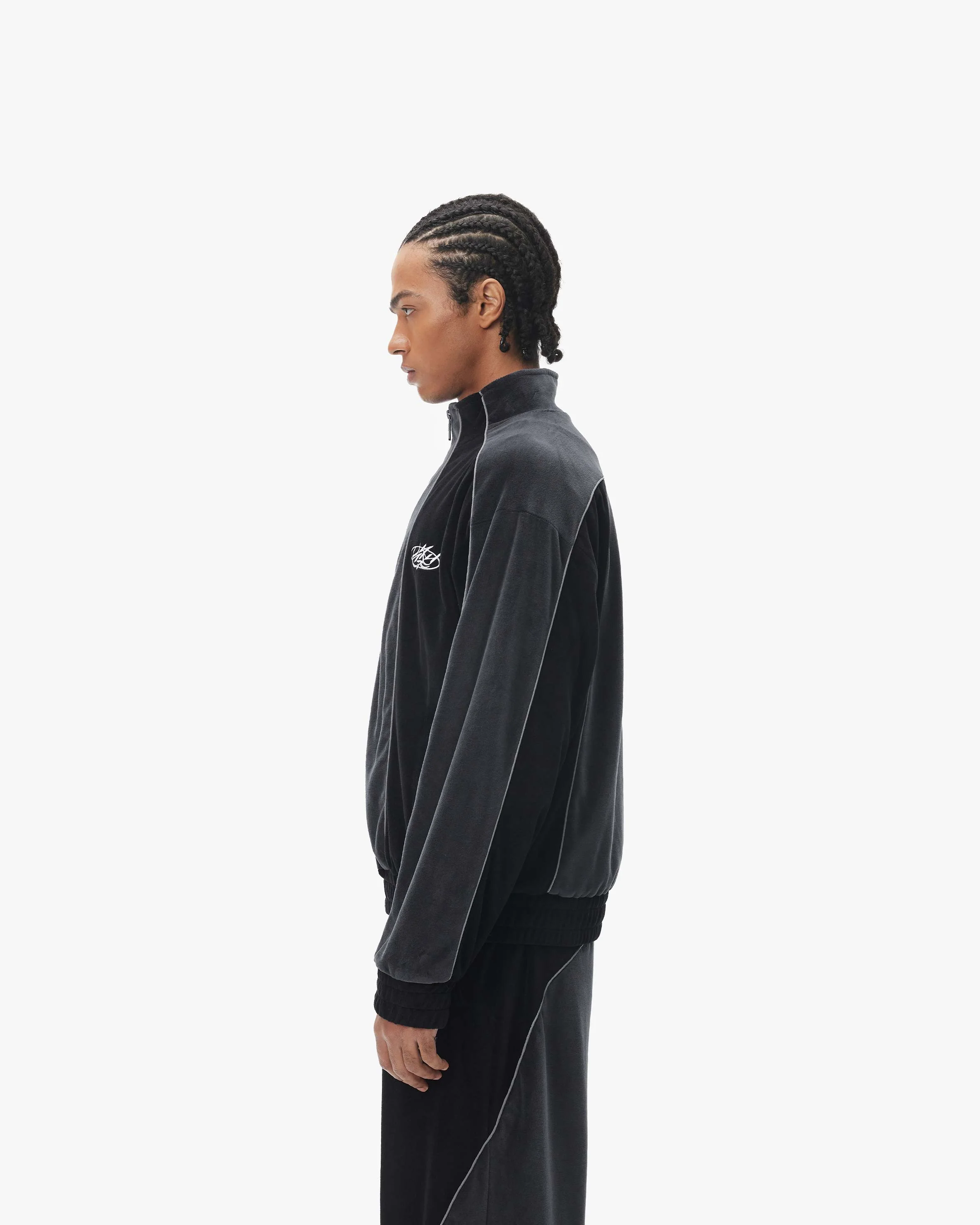 VELOURS TRACK JACKET BLACK - Image 6