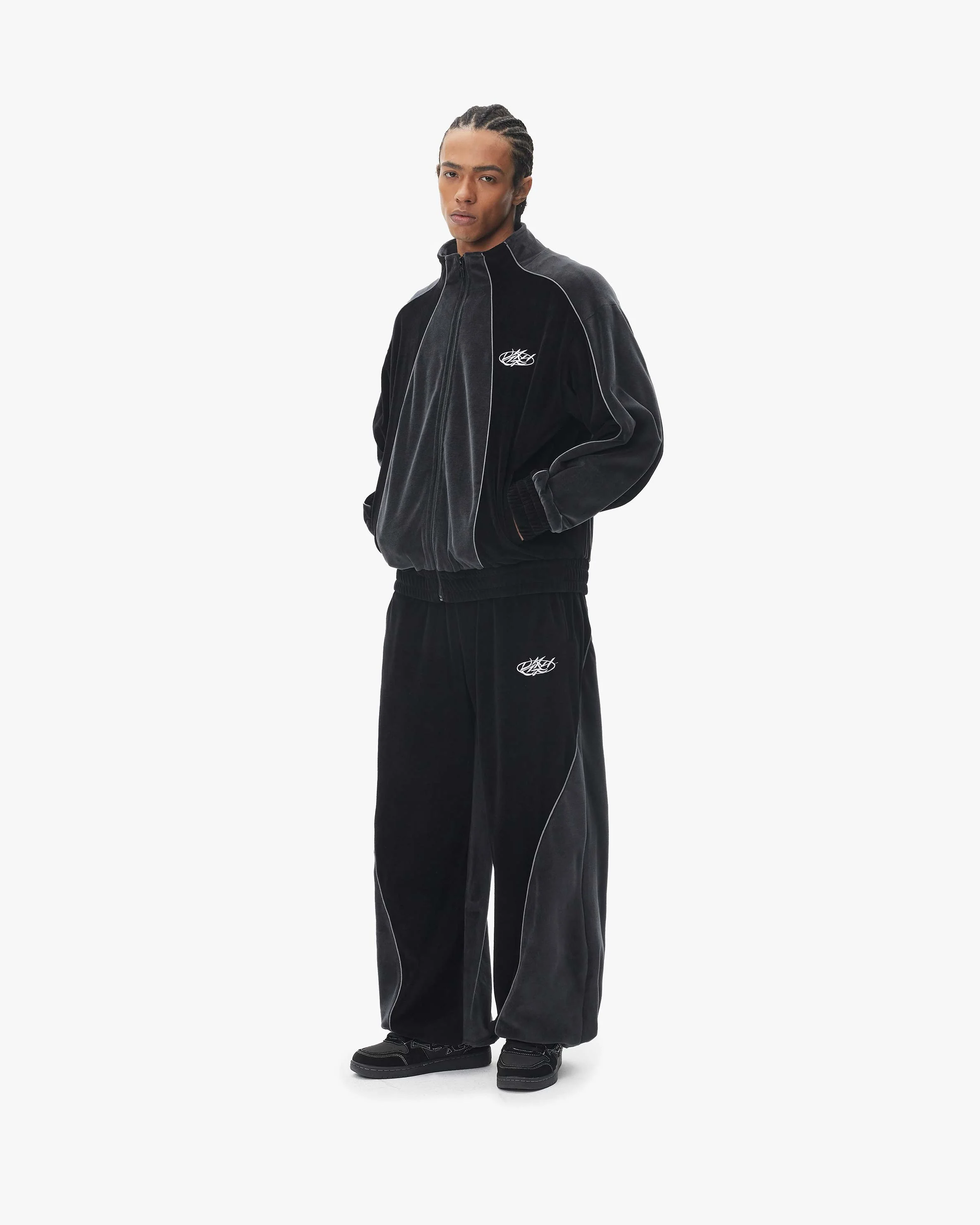 VELOURS TRACK JACKET BLACK - Image 8