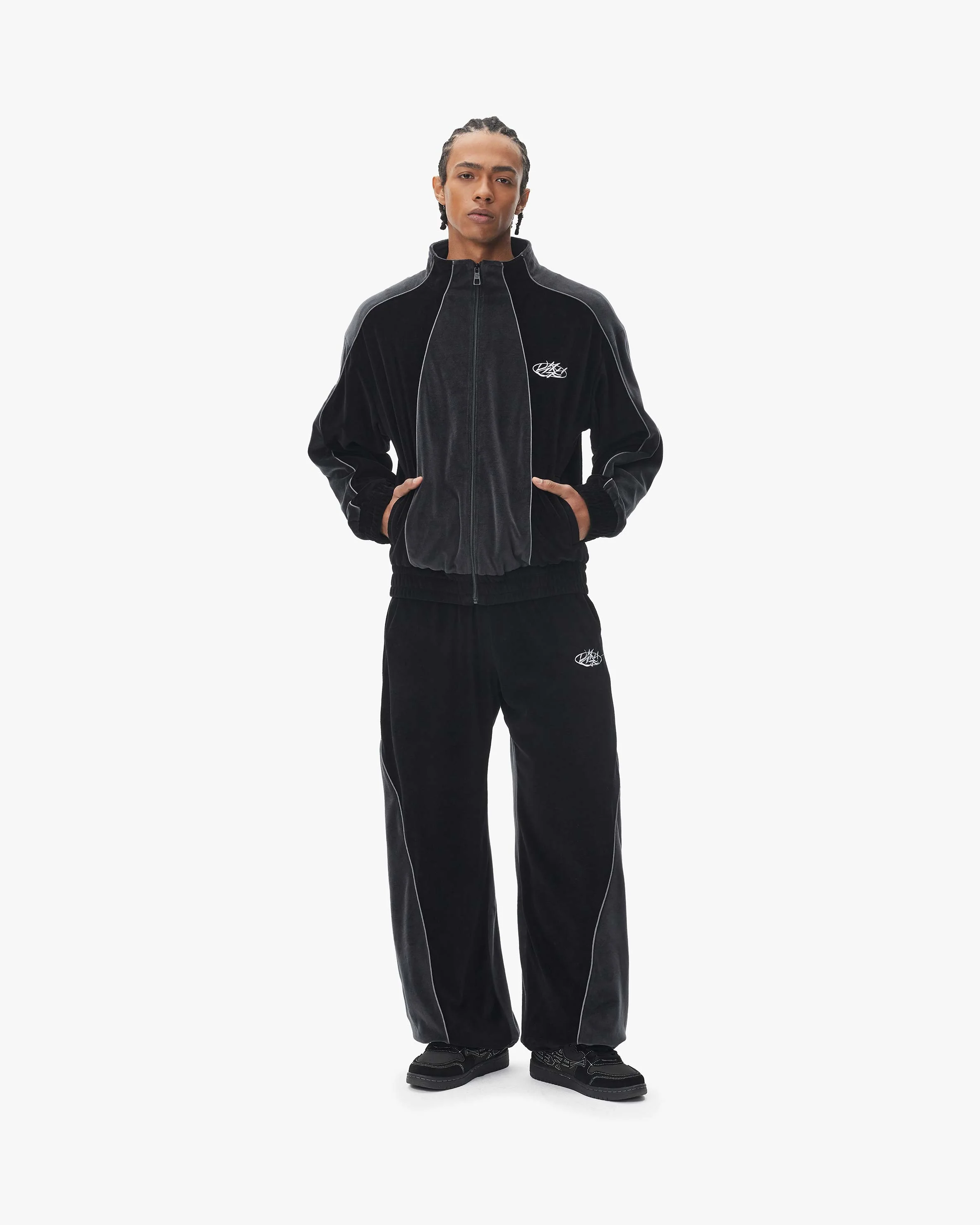VELOURS TRACK JACKET BLACK - Image 9