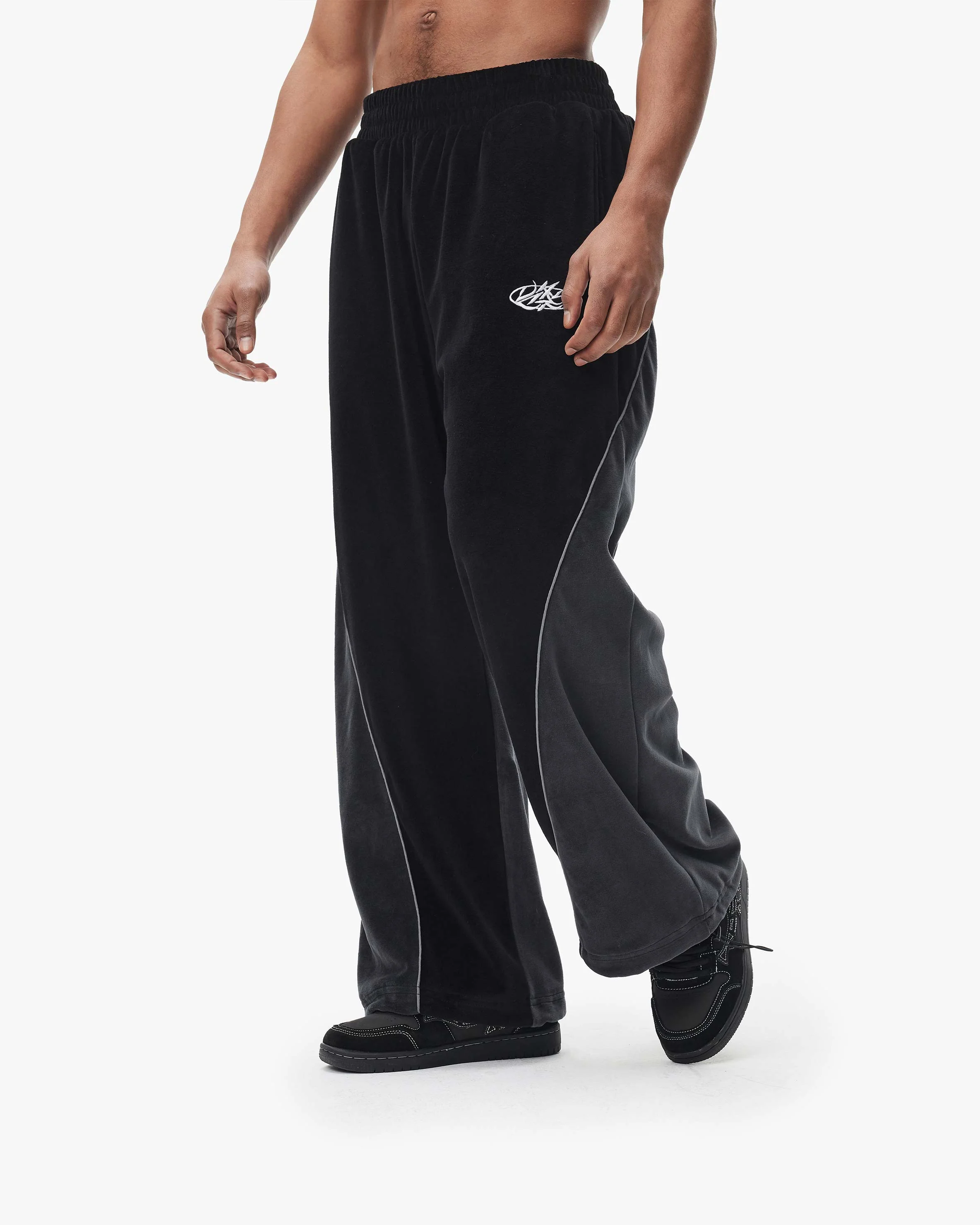 VELOURS TRACK PANTS BLACK - Image 8