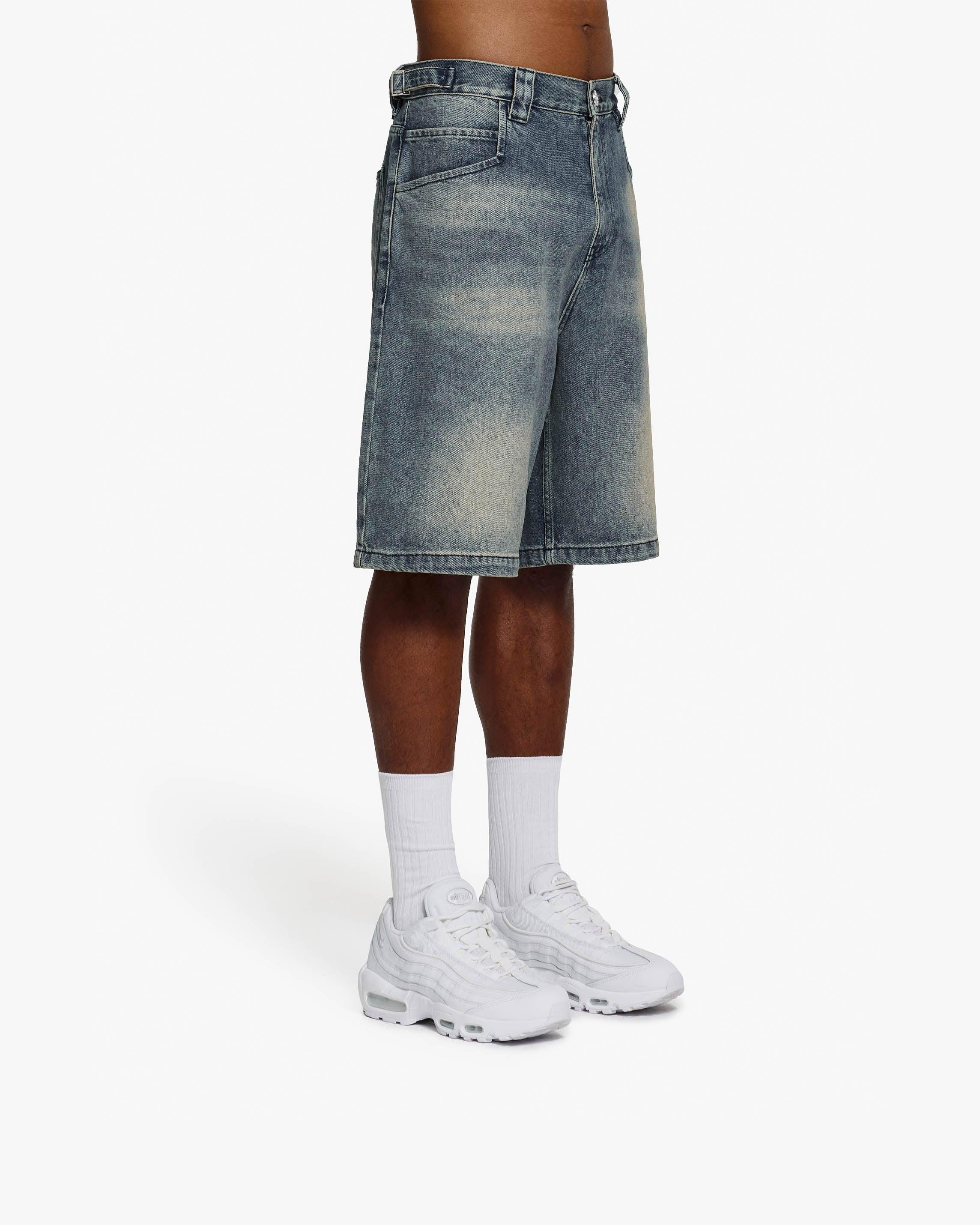 YELLOW TINTED DENIM JORTS - Image 3