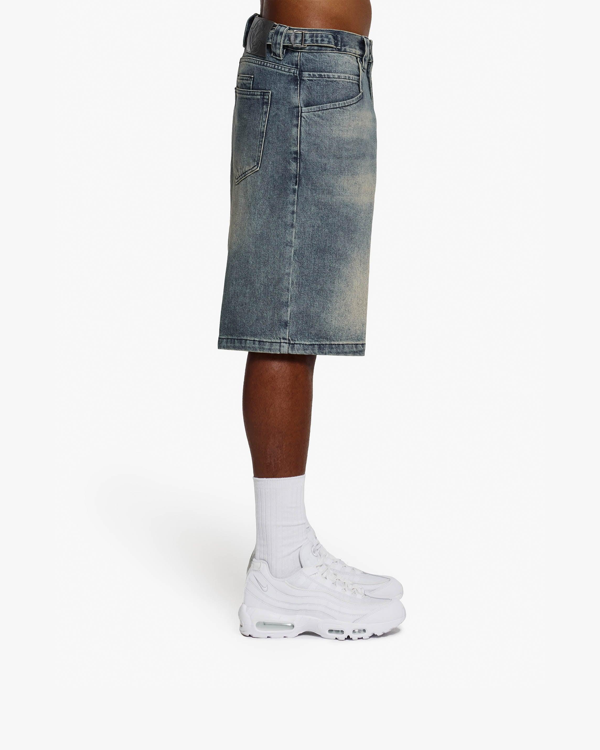 YELLOW TINTED DENIM JORTS - Image 4